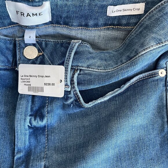 NWT Frame Le One Skinny Crop Mid-Rise Blue Jeans 2 fits size 30-34 - Picture 10 of 10